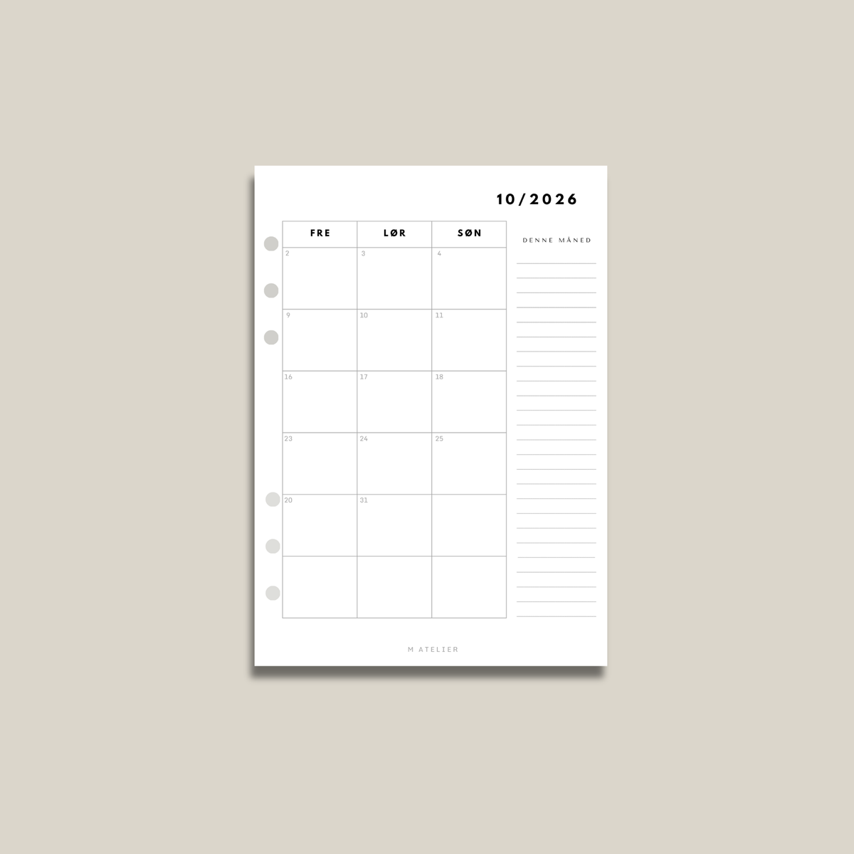 Månedlig – Grid – 2026 (Special Edition)